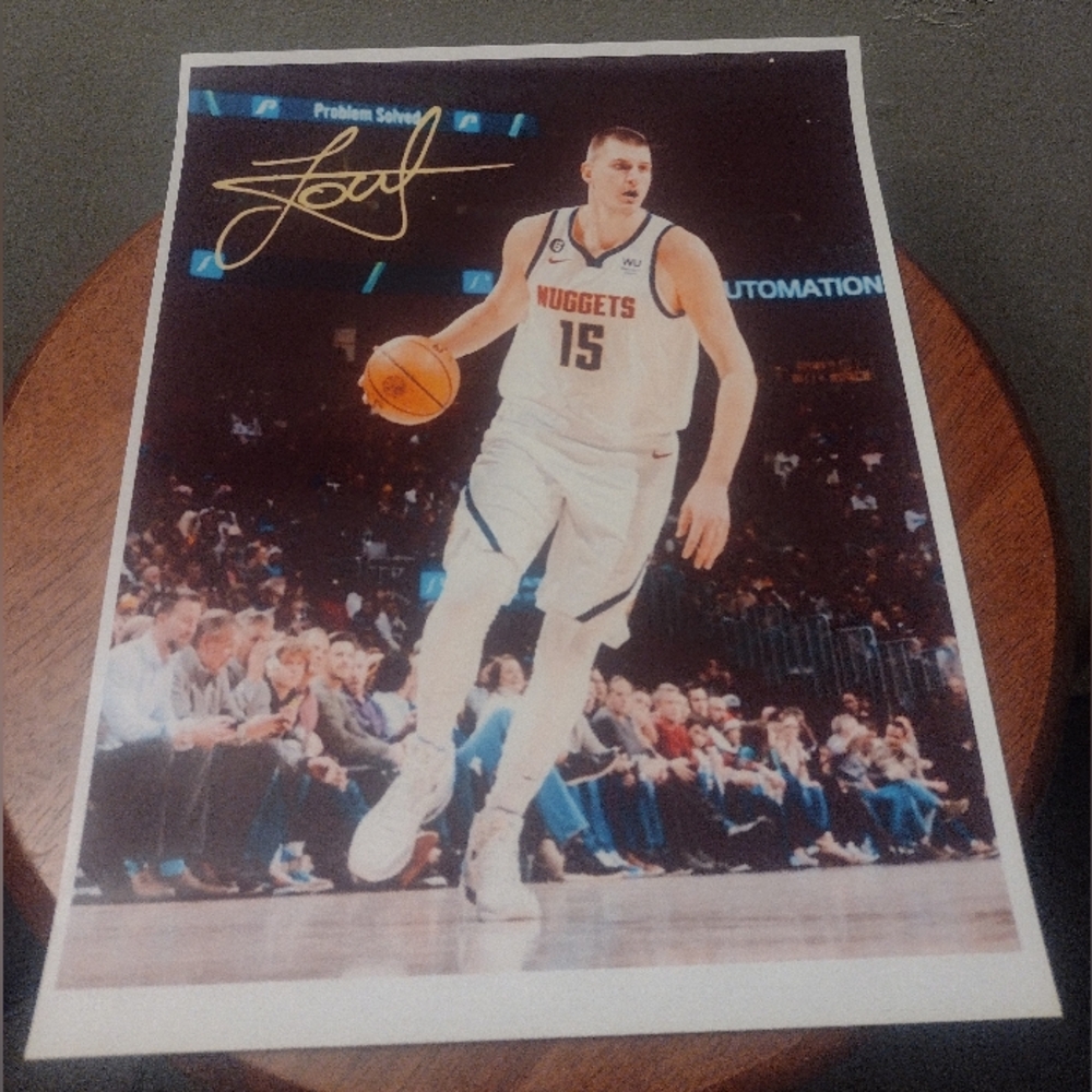NIKOLA JOKIC 8.5x11 GLOSSY DENVER NUGGETS FACSIMILE SIGNATURE BASKETBALL POSTER!